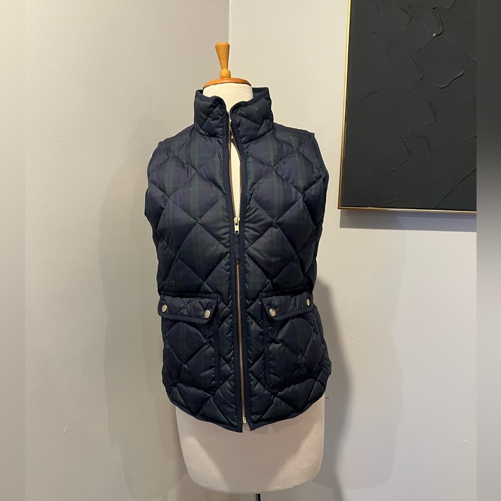 J.Crew Blackwatch Plaid Puffer Vest